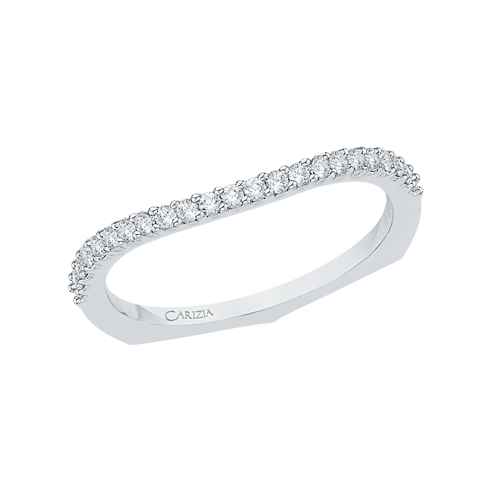 Prong Set Diamond Wedding Band in 14K White Gold