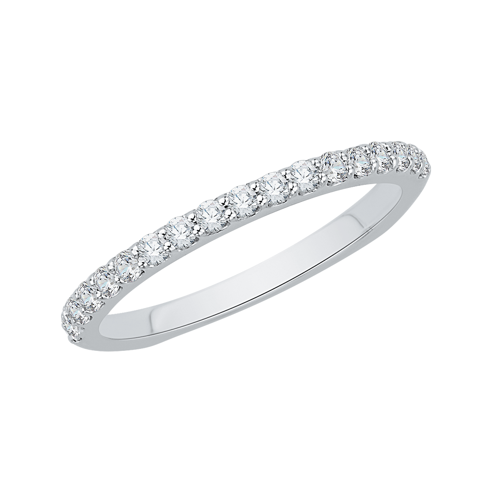 Euro shank Diamond Half Eternity Wedding Band in 14K White Gold