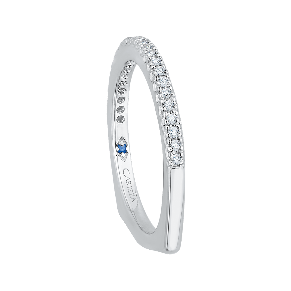 Euro shank Diamond Half Eternity Wedding Band in 14K White Gold