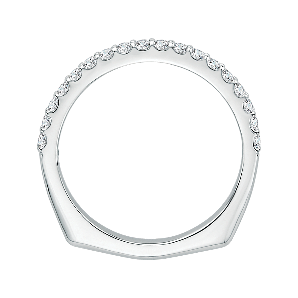 Euro shank Diamond Half Eternity Wedding Band in 14K White Gold