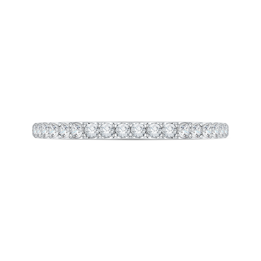 Euro shank Diamond Half Eternity Wedding Band in 14K White Gold