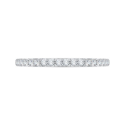 Euro shank Diamond Half Eternity Wedding Band in 14K White Gold