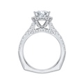 Euro Shank Diamond Halo Engagement Ring in 14K White Gold (Semi-Mount)