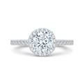 Euro Shank Diamond Halo Engagement Ring in 14K White Gold (Semi-Mount)