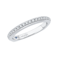 Euro Shank Round Diamond Half-Eternity Wedding Band in 14K White Gold