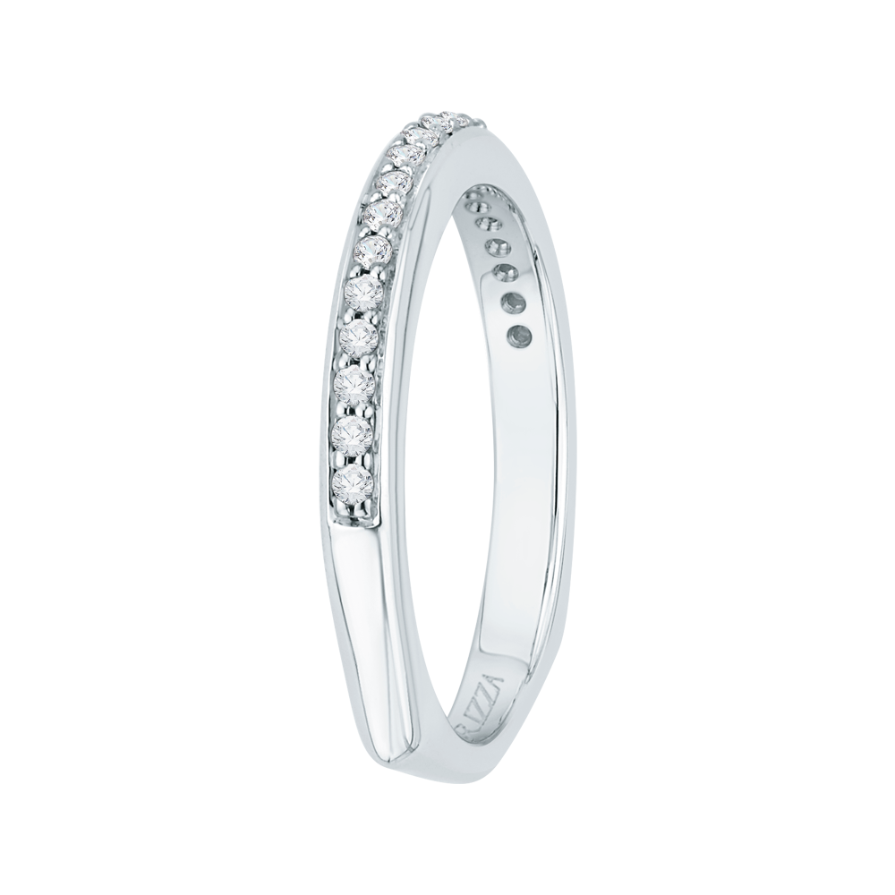 Euro Shank Round Diamond Half-Eternity Wedding Band in 14K White Gold