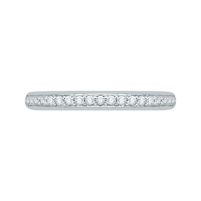 Euro Shank Round Diamond Half-Eternity Wedding Band in 14K White Gold