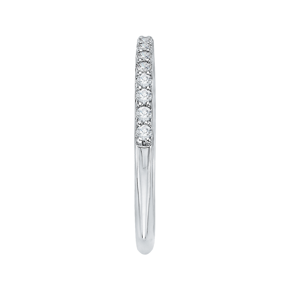 Diamond Half-Eternity Wedding Band with Euro Shank In 14K White Gold