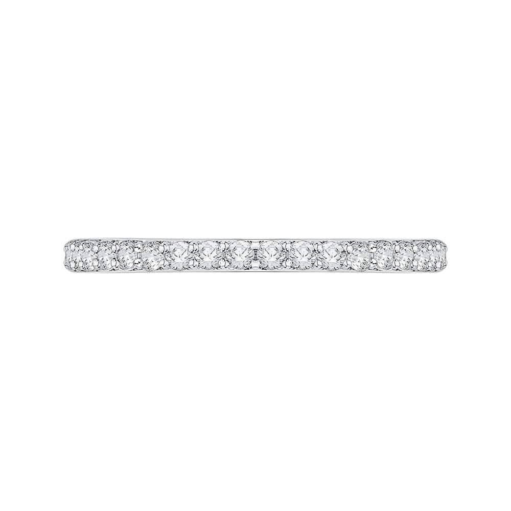 Diamond Half-Eternity Wedding Band with Euro Shank In 14K White Gold