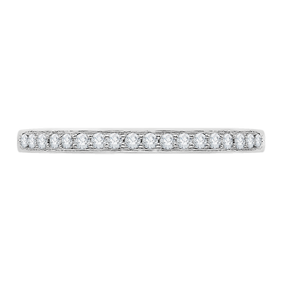 Euro Shank Round Diamond Half-Eternity Wedding Band In 14K White Gold