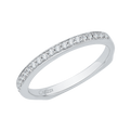 Euro Shank Round Diamond Half-Eternity Wedding Band In 14K White Gold