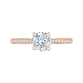 Diamond Solitaire with Accents Engagement Ring in 14K Rose Gold (Semi-Mount)