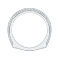 Euro Shank Two Row Diamond Wedding Band in 14K White Gold