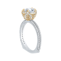 Euro Shank Round Diamond Engagement Ring in 14K Two-Tone Gold (Semi-Mount)