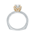 Euro Shank Round Diamond Engagement Ring in 14K Two-Tone Gold (Semi-Mount)