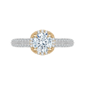 Euro Shank Round Diamond Engagement Ring in 14K Two-Tone Gold (Semi-Mount)