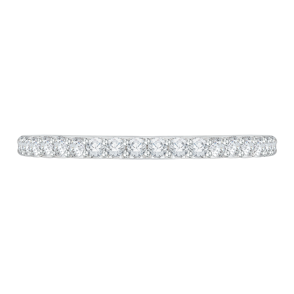 Round Diamond Euro Shank Wedding Band In 14K White Gold