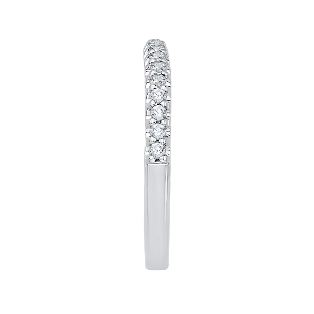 Euro Shank Round Diamond Half-Eternity Wedding Band in 14K White Gold