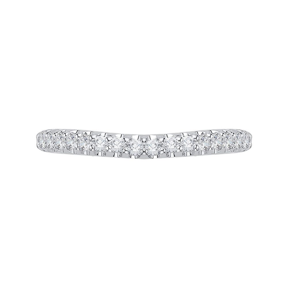 Euro Shank Round Diamond Half-Eternity Wedding Band in 14K White Gold