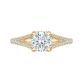 Split Shank Round Diamond Engagement Ring in 14K Yellow Gold (Semi-Mount)