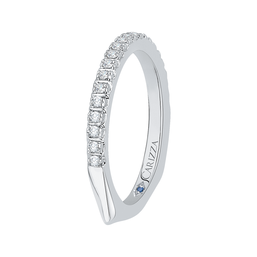 Diamond Euro Shank Half Eternity Wedding Band in 14K White Gold