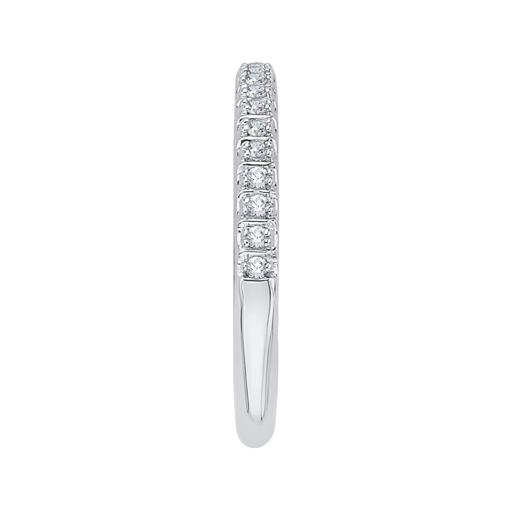 Diamond Euro Shank Half Eternity Wedding Band in 14K White Gold