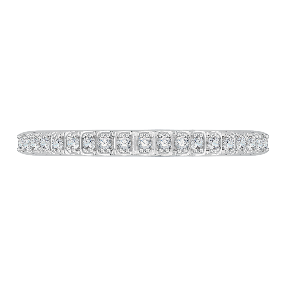 Diamond Euro Shank Half Eternity Wedding Band in 14K White Gold