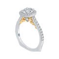 Diamond Halo Engagement Ring in 14K Two-Tone Gold (Semi-Mount)