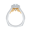 Diamond Halo Engagement Ring in 14K Two-Tone Gold (Semi-Mount)