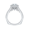 Prong Set Diamond Halo Engagement Ring in 14K White Gold (Semi-Mount)