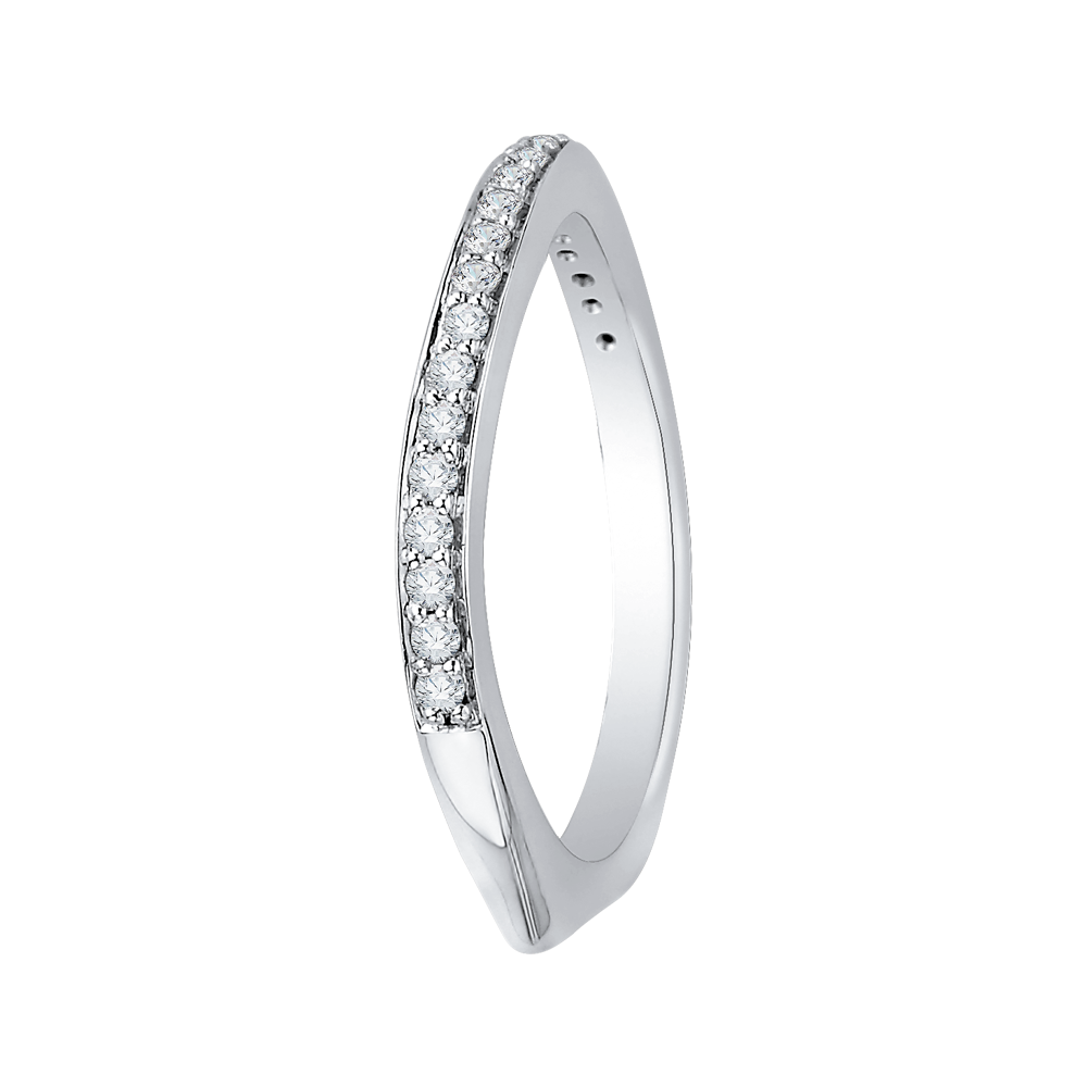 Euro Shank Diamond Wedding Band in 14K White Gold