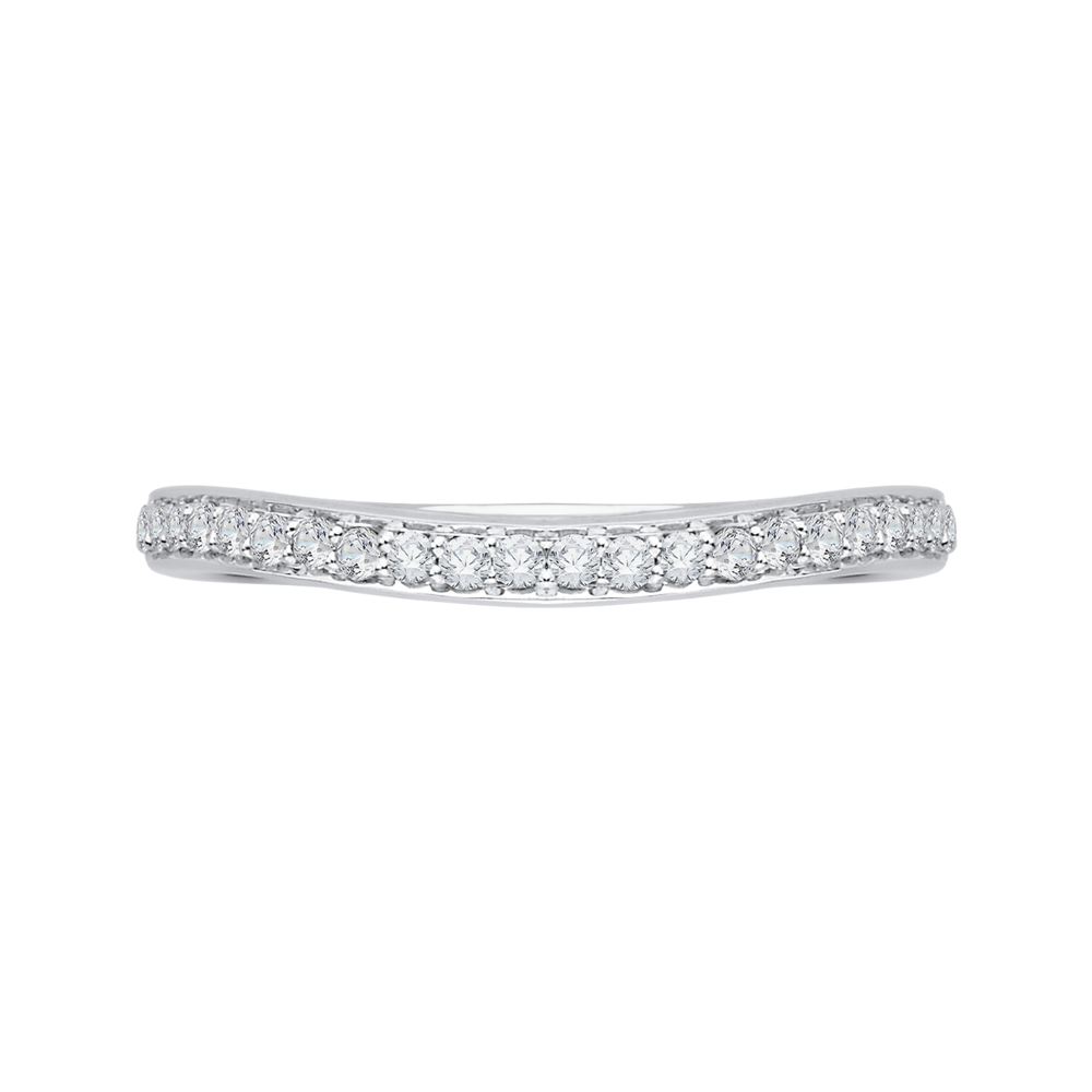 Euro Shank Diamond Wedding Band in 14K White Gold