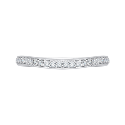 Euro Shank Diamond Wedding Band in 14K White Gold