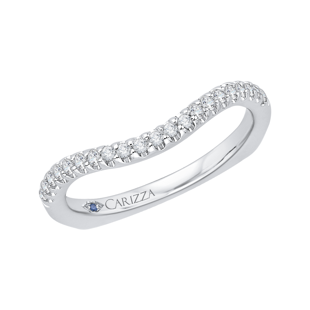 Euro Shank Diamond Wedding Band in 14K White Gold