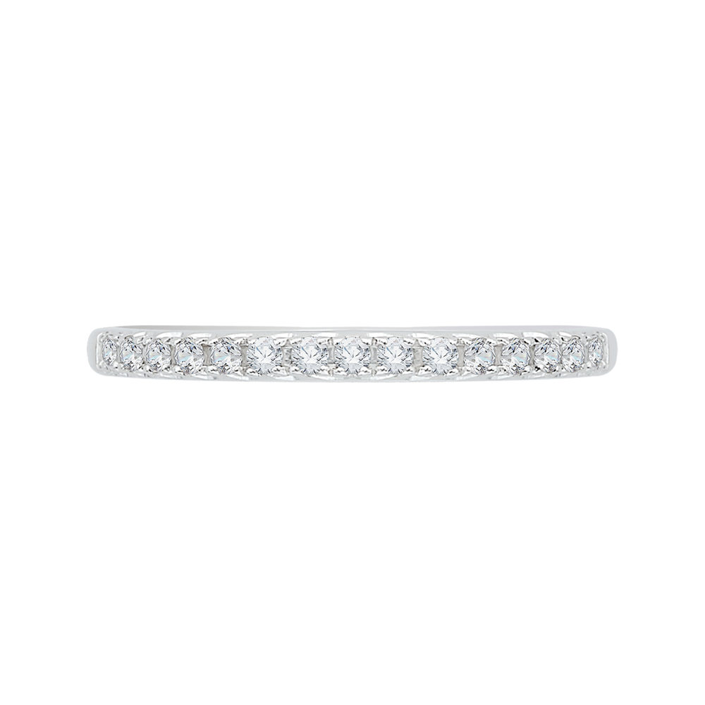 Euro Shank Diamond Wedding Band in 14K White Gold