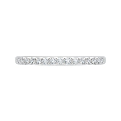 Euro Shank Diamond Wedding Band in 14K White Gold