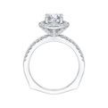 Euro Shank Round Diamond Halo Engagement Ring in 14K White Gold (Semi-Mount)