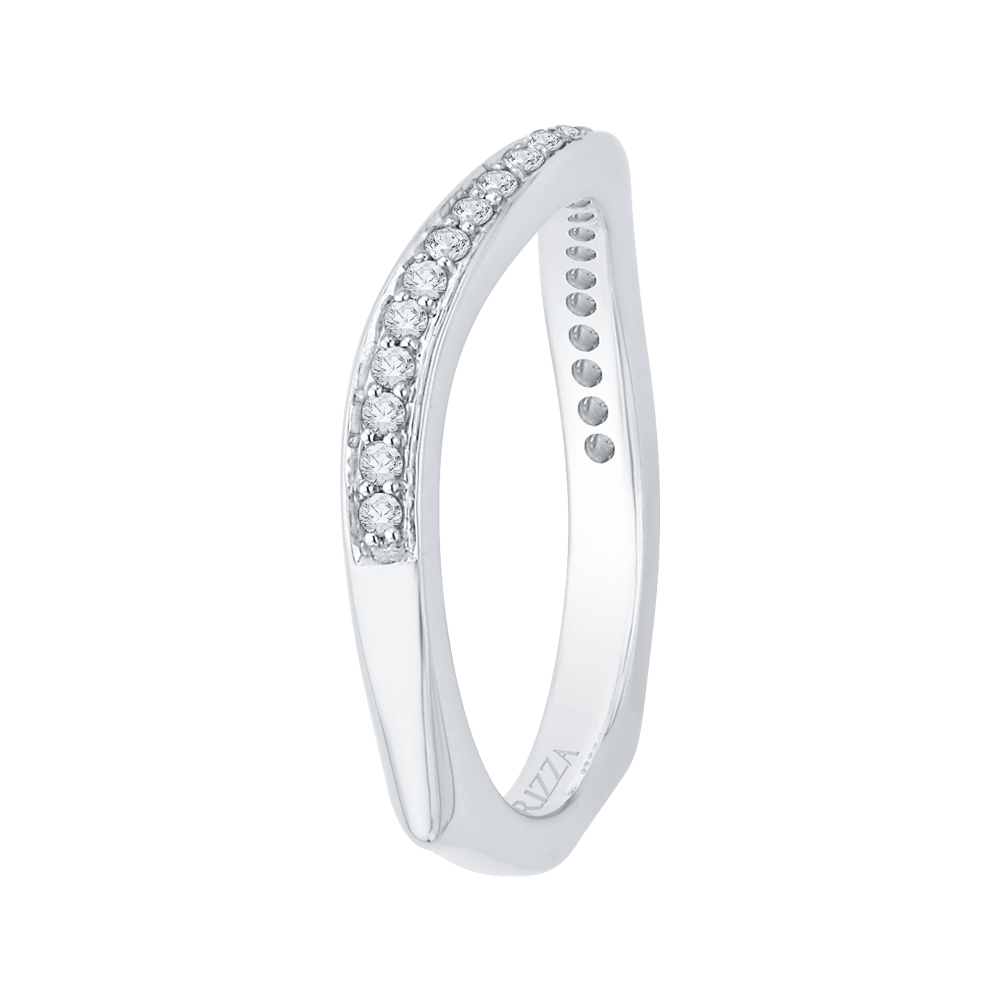 Euro Shank Diamond Wedding Band in 14K White Gold