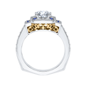 Round Diamond and Sapphire Engagement Ring in 14K Two Tone Gold (Semi-Mount)