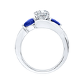 Round Diamond and Sapphire Engagement Ring in 14K White Gold (Semi-Mount)