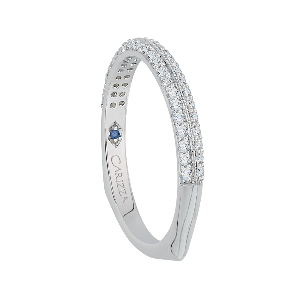 Half-Eternity Diamond Wedding Band with Euro Shank in 14K White Gold