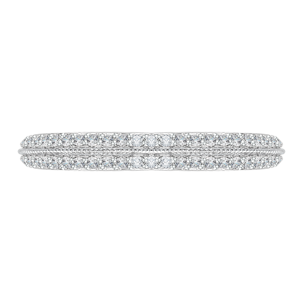 Half-Eternity Diamond Wedding Band with Euro Shank in 14K White Gold