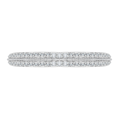 Half-Eternity Diamond Wedding Band with Euro Shank in 14K White Gold