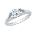 Split Shank Diamond Engagement Ring in 14K White Gold (Semi-Mount)