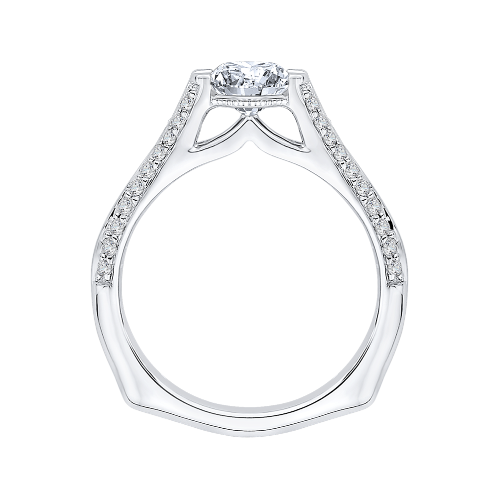 Split Shank Diamond Engagement Ring in 14K White Gold (Semi-Mount)