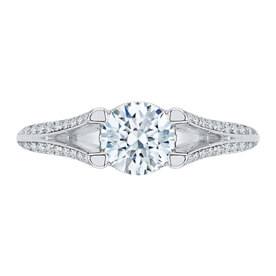 Split Shank Diamond Engagement Ring in 14K White Gold (Semi-Mount)