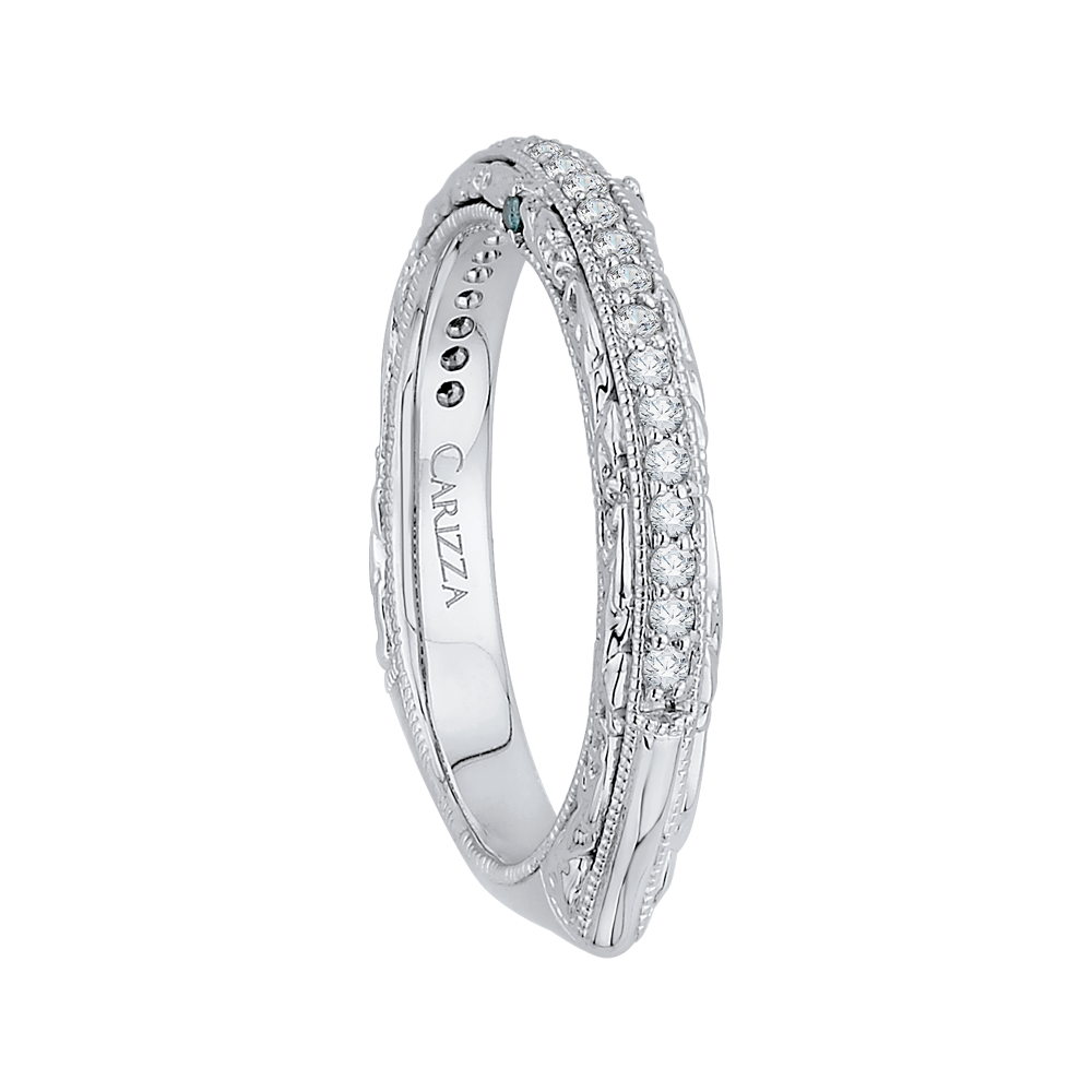 Euro Shank Diamond Half-Eternity Wedding Band in 14K White Gold