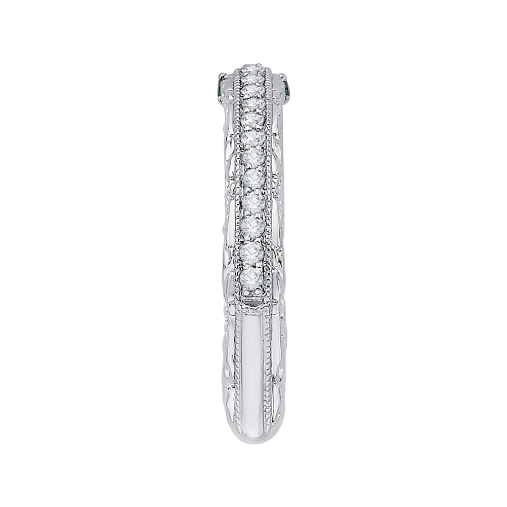 Euro Shank Diamond Half-Eternity Wedding Band in 14K White Gold