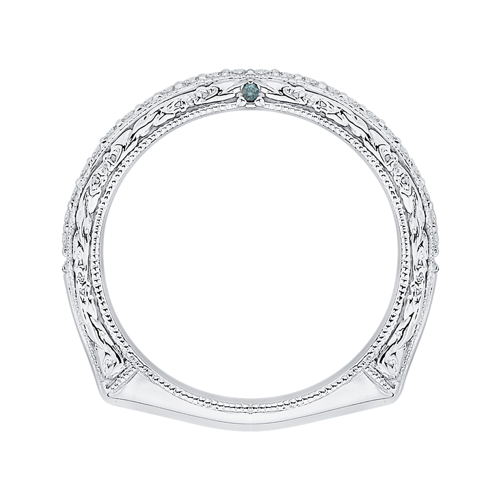 Euro Shank Diamond Half-Eternity Wedding Band in 14K White Gold