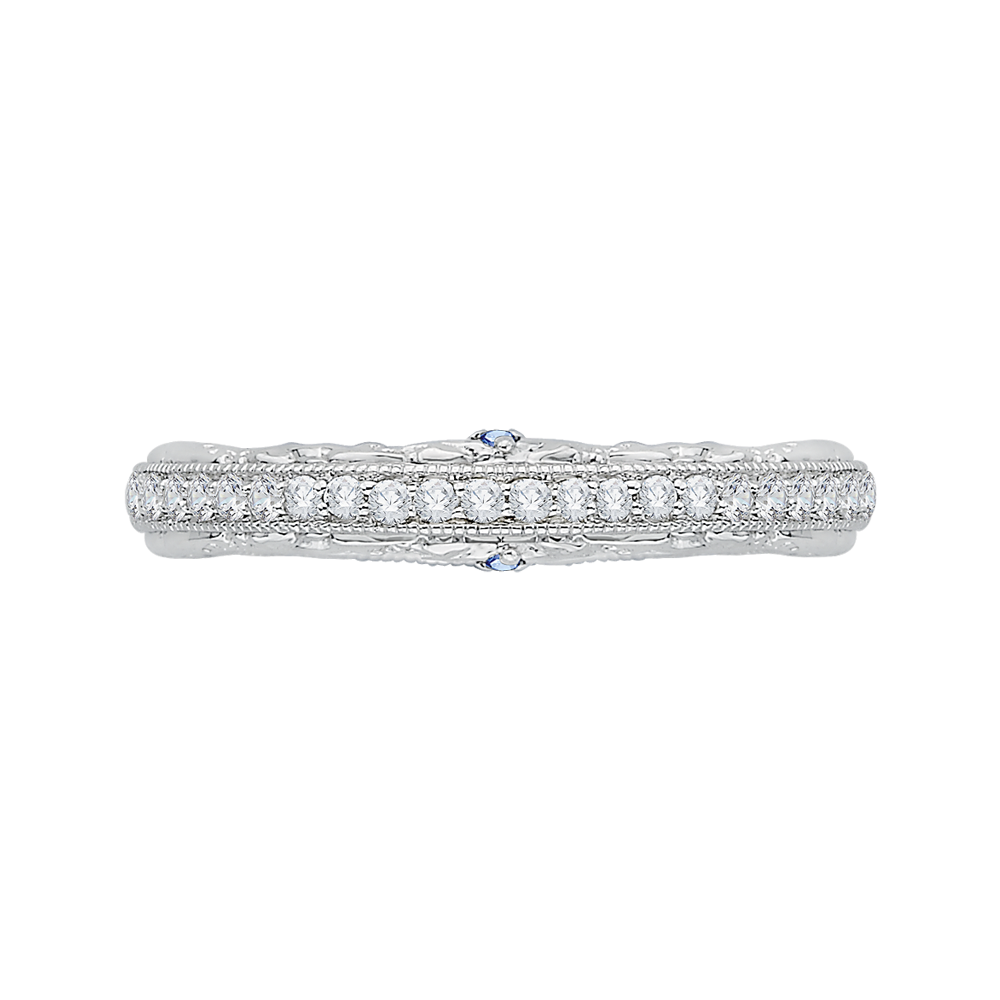 Euro Shank Diamond Half-Eternity Wedding Band in 14K White Gold